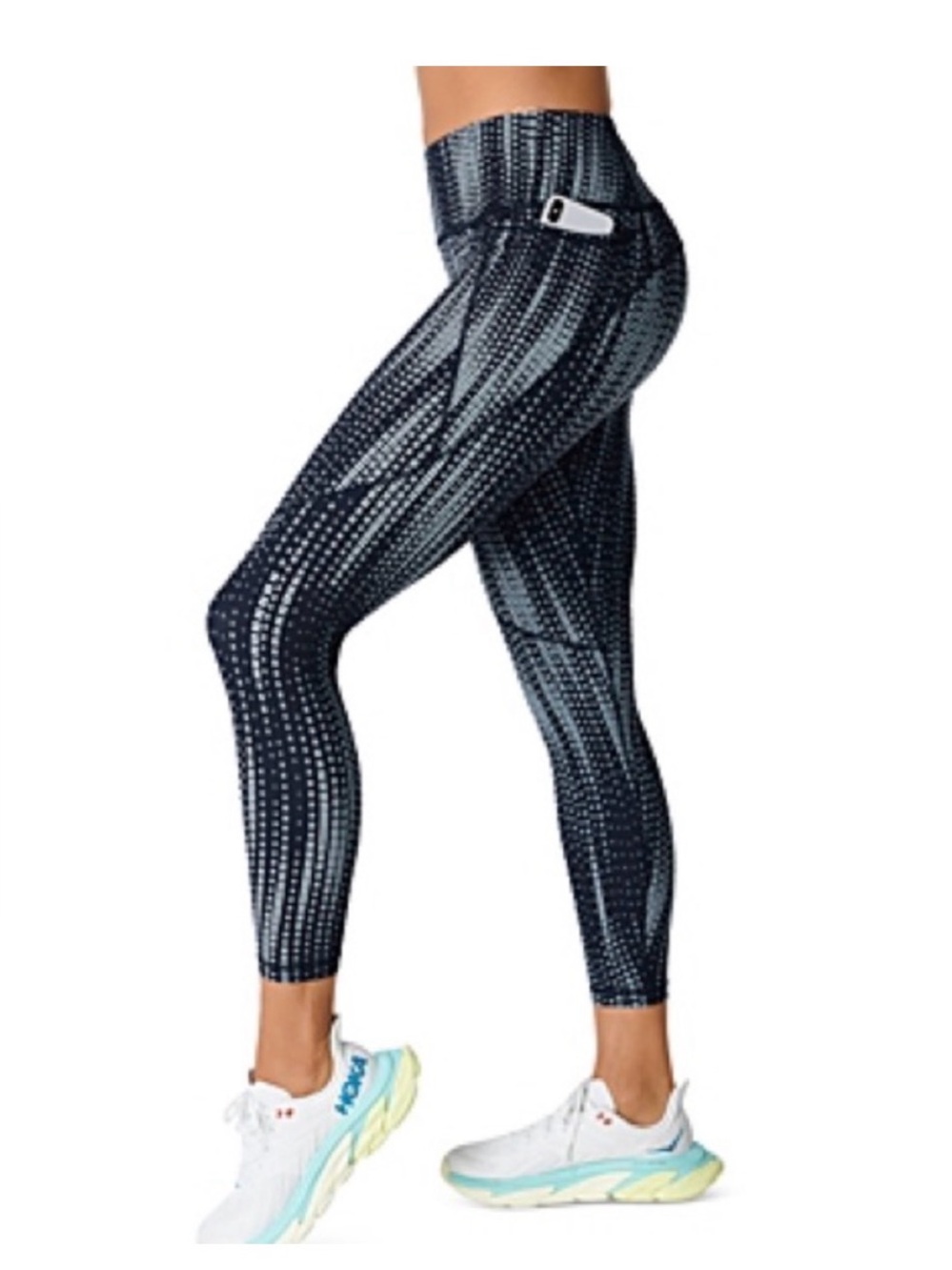 Sweaty Betty Blue SB Fade Print Power 7/8 Workout Leggings size 8-10 - Picture 1 of 10